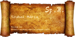 Szuhai Mária névjegykártya