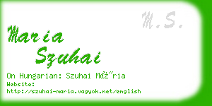 maria szuhai business card